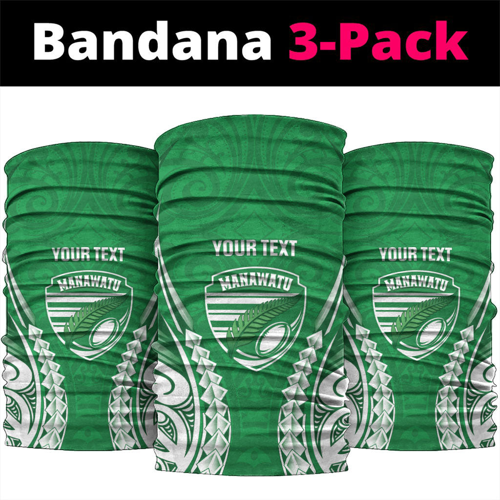 Manawatu 2026 Rugby Custom Neck Gaiter NZ Maori Silver Fern LT14 package One Size: 25*50cm Green - Polynesian Pride