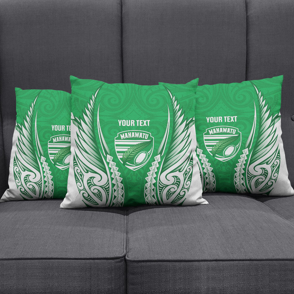 Manawatu 2026 Rugby Custom Pillow Cover NZ Maori Silver Fern