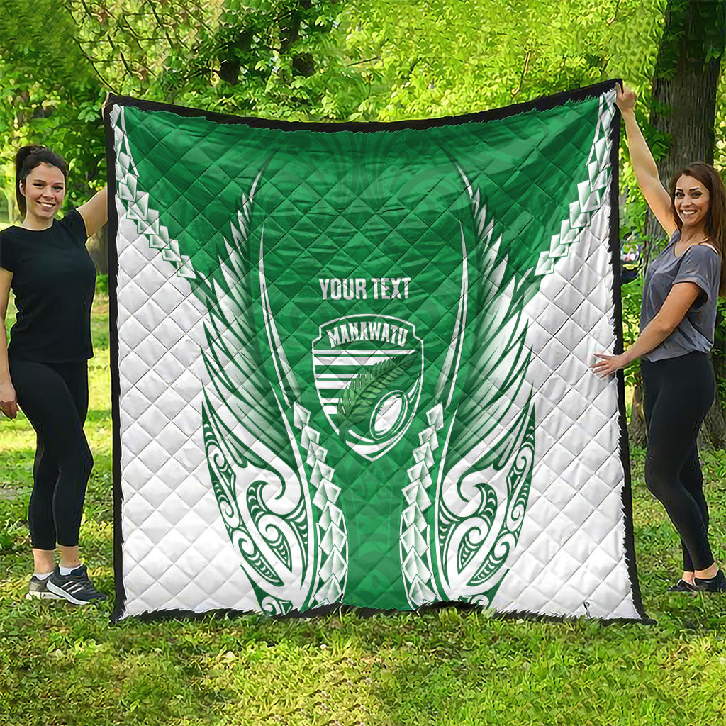Manawatu 2026 Rugby Custom Quilt NZ Maori Silver Fern