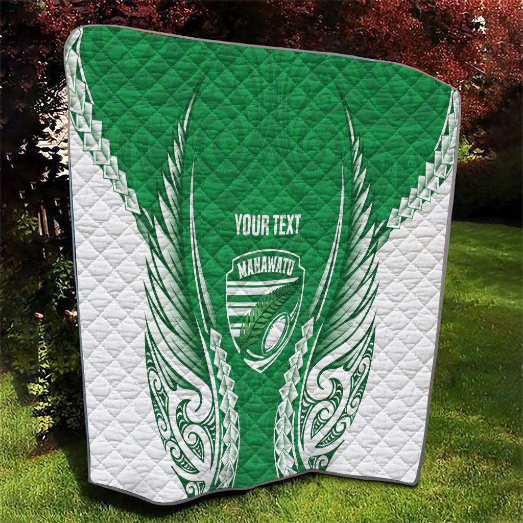 Manawatu 2026 Rugby Custom Quilt NZ Maori Silver Fern