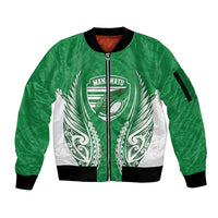Manawatu 2026 Rugby Custom Sleeve Zip Bomber Jacket NZ Maori Silver Fern