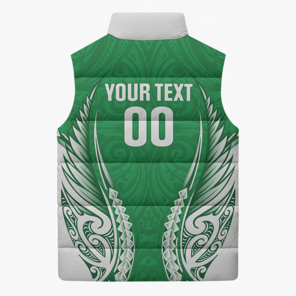 Manawatu 2026 Rugby Custom Sleeveless Puffer Jacket NZ Maori Silver Fern