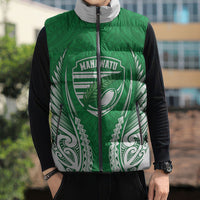 Manawatu 2026 Rugby Custom Sleeveless Puffer Jacket NZ Maori Silver Fern