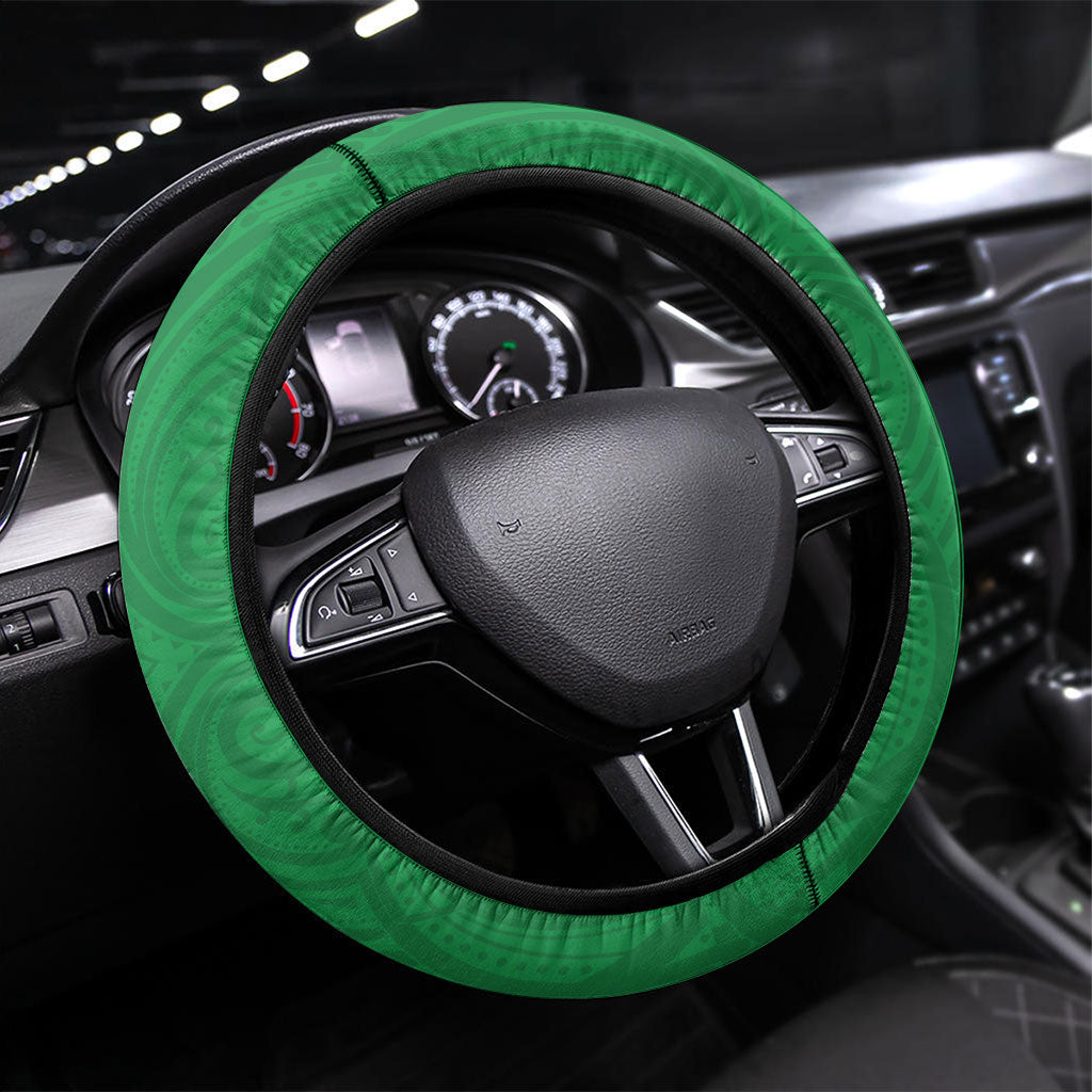 Manawatu 2026 Rugby Custom Steering Wheel Cover NZ Maori Silver Fern LT14 Universal Fit Green - Polynesian Pride