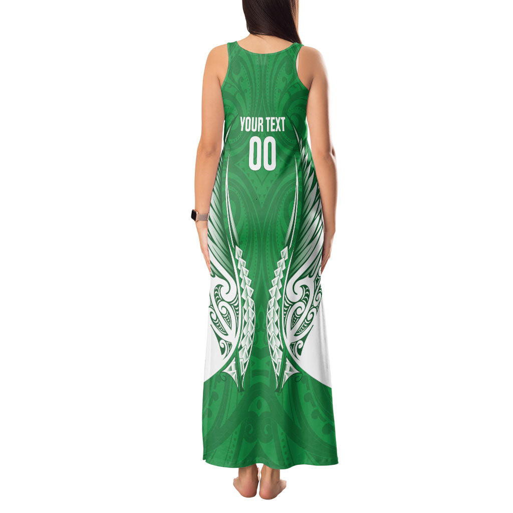 Manawatu 2026 Rugby Custom Tank Maxi Dress NZ Maori Silver Fern