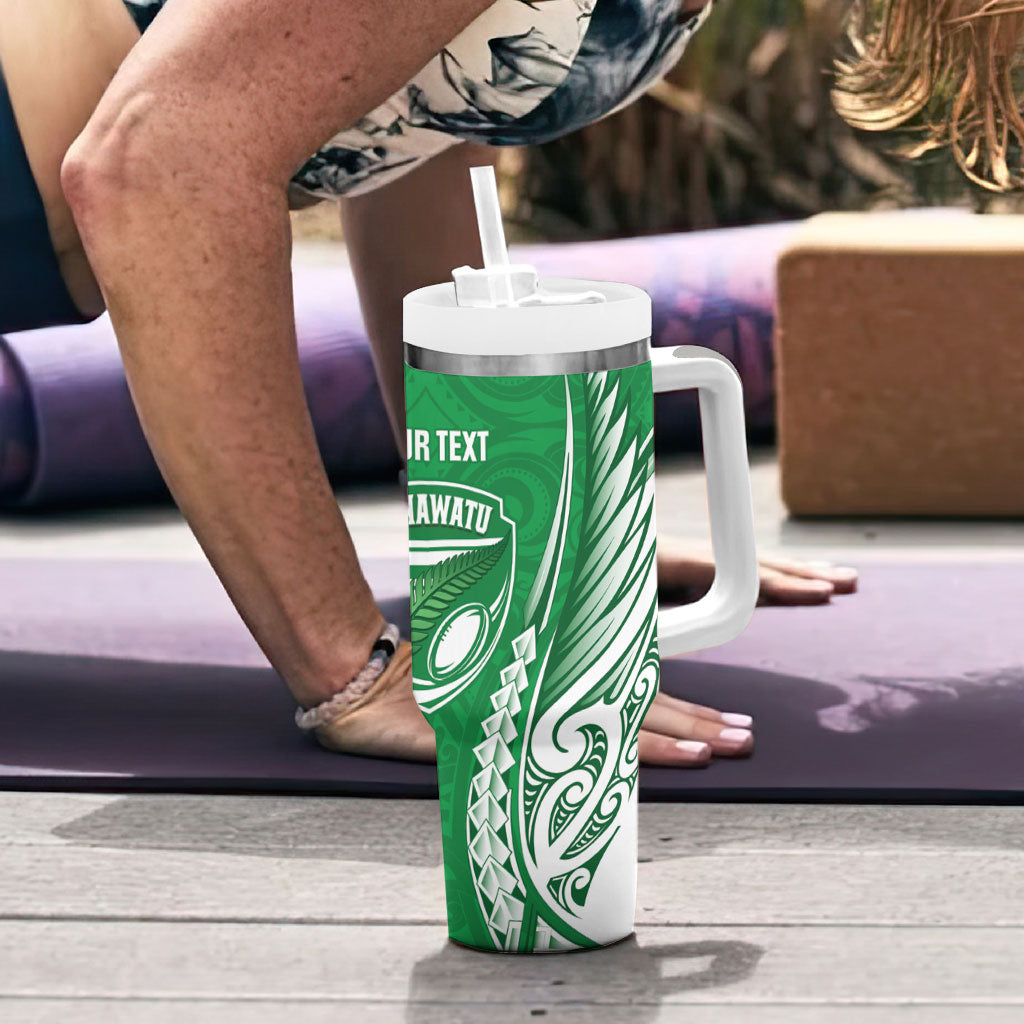 Manawatu 2026 Rugby Custom Tumbler With Handle NZ Maori Silver Fern