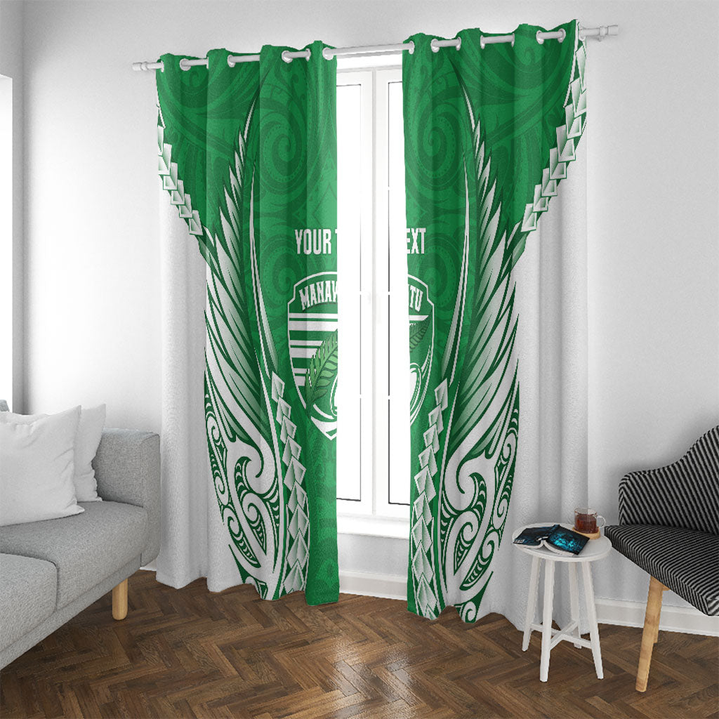 Manawatu 2026 Rugby Custom Window Curtain NZ Maori Silver Fern