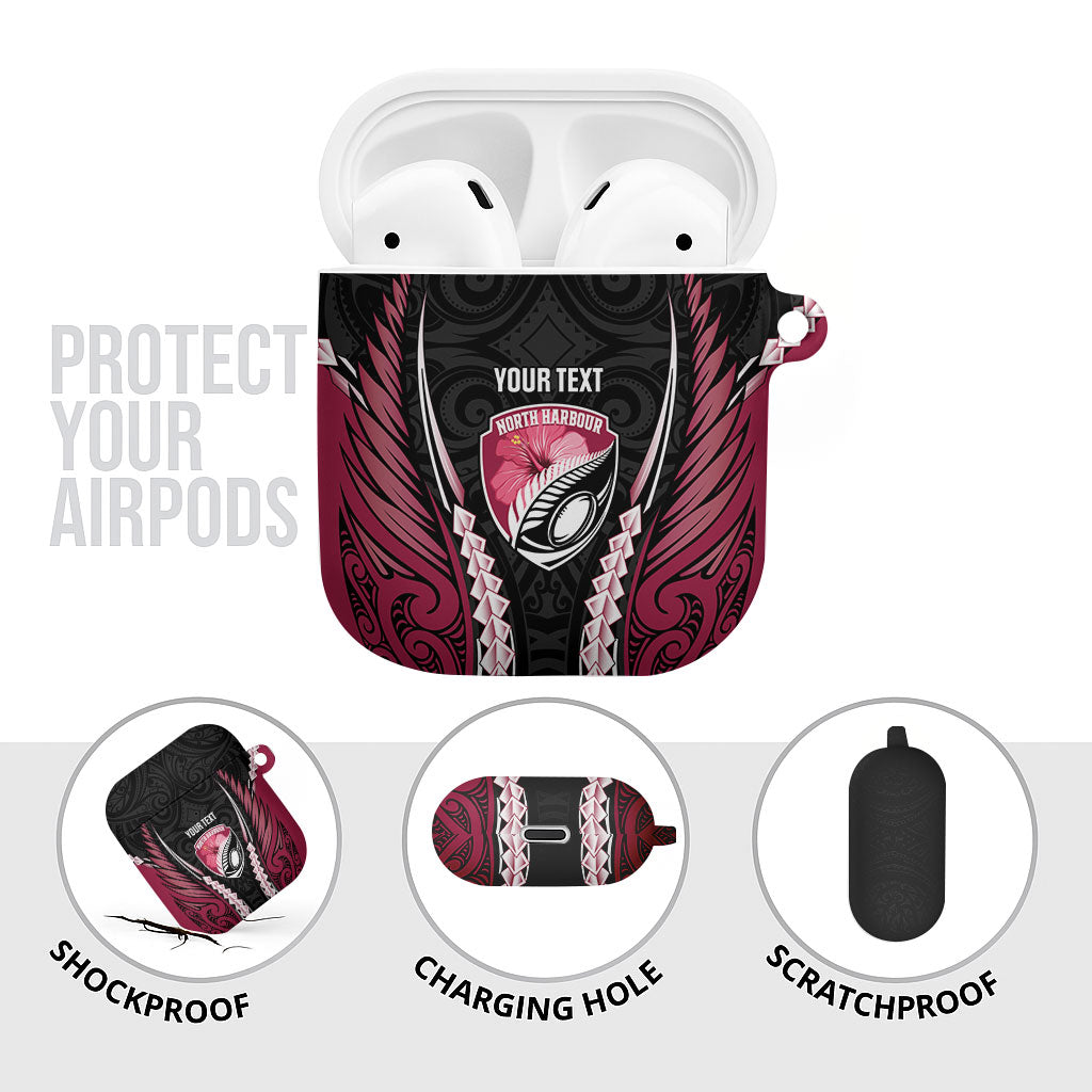 North Harbour 2026 Rugby Custom AirPods Case NZ Maori Silver Fern