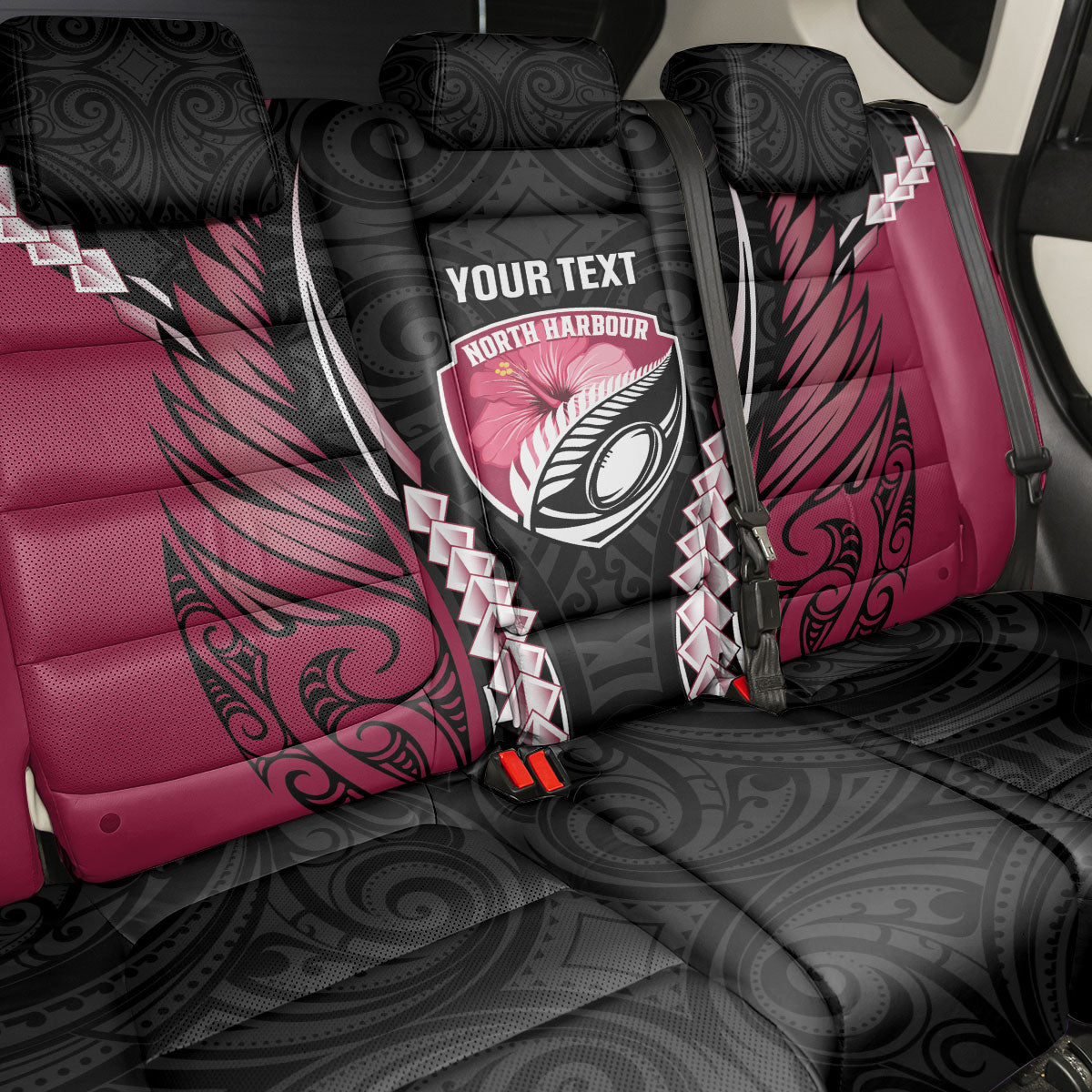 North Harbour 2026 Rugby Custom Back Car Seat Cover NZ Maori Silver Fern