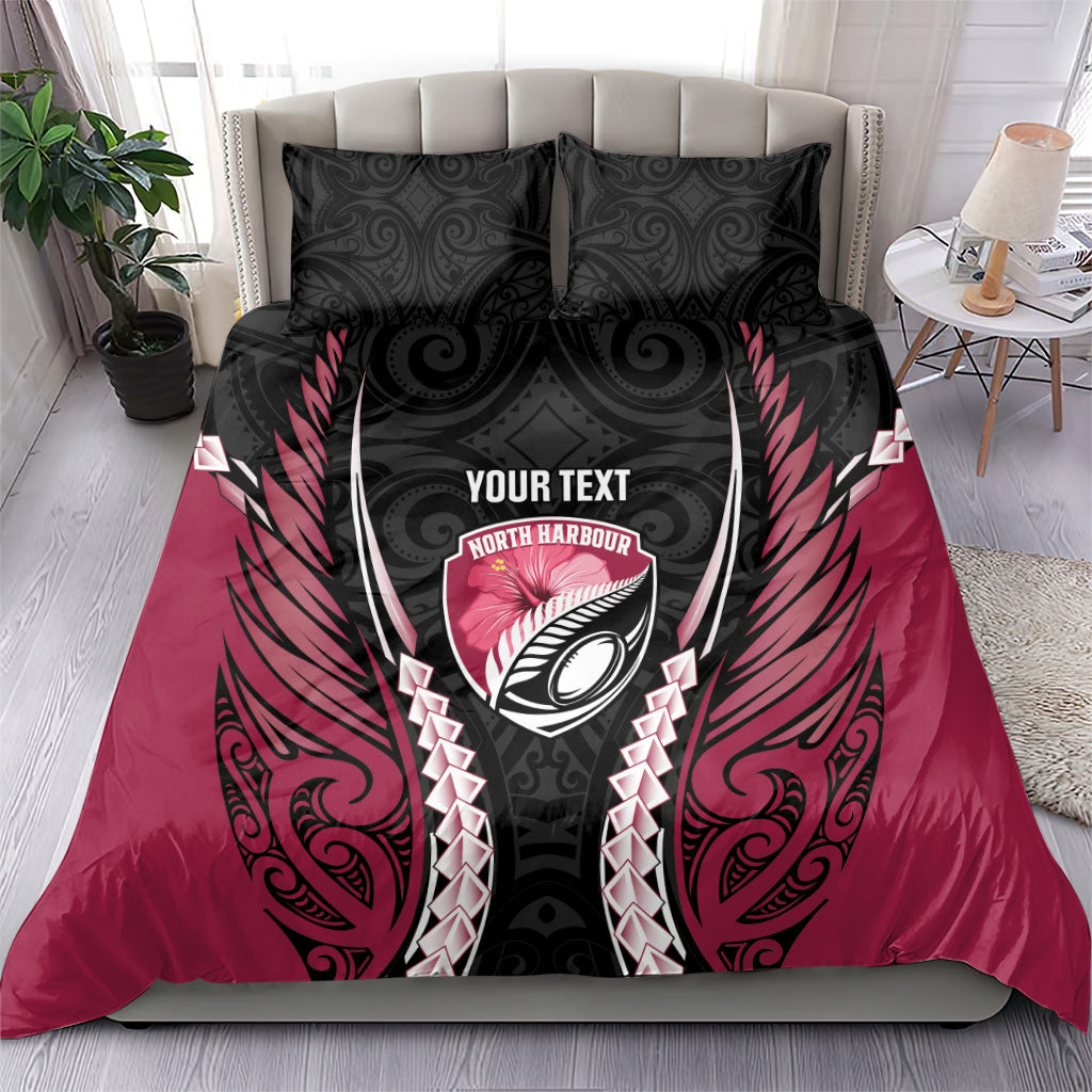 North Harbour 2026 Rugby Custom Bedding Set NZ Maori Silver Fern