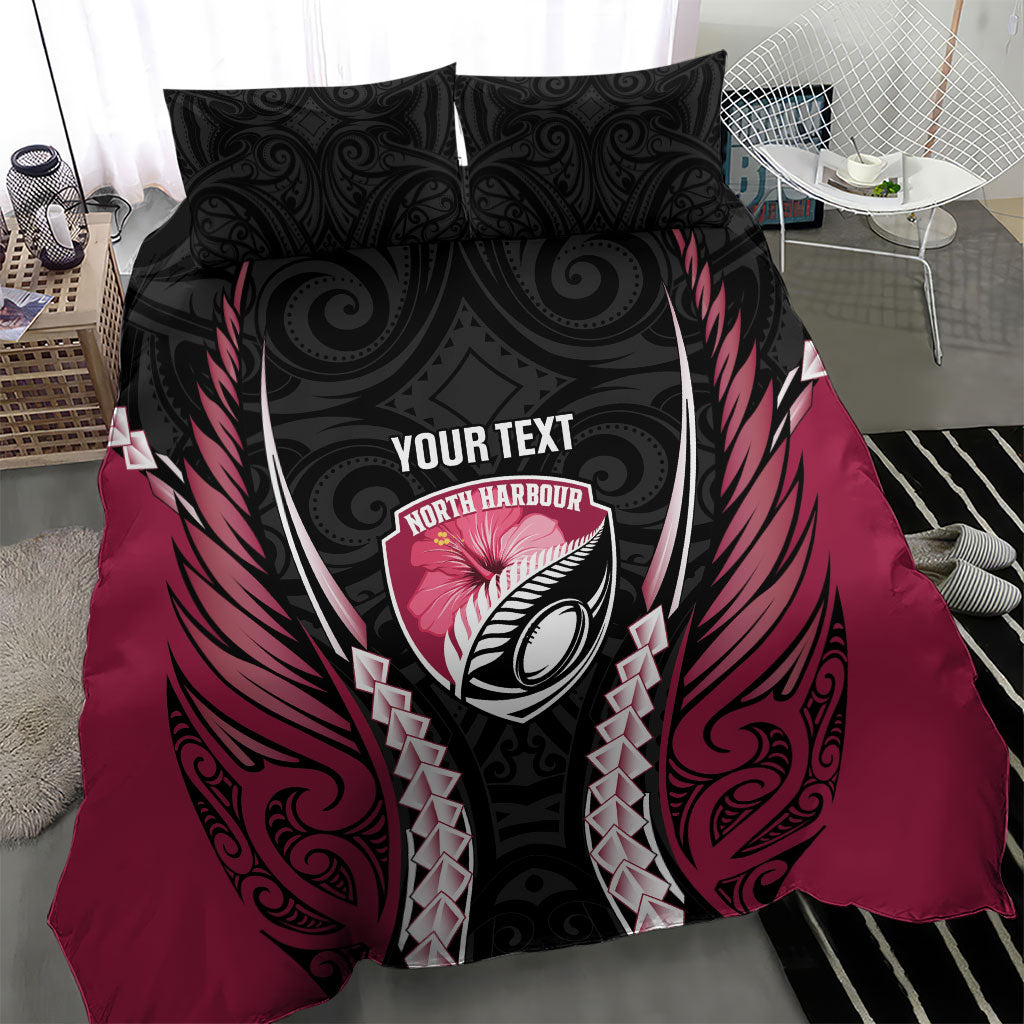 North Harbour 2026 Rugby Custom Bedding Set NZ Maori Silver Fern