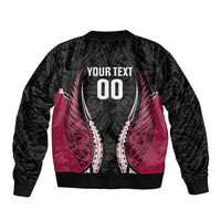 North Harbour 2026 Rugby Custom Bomber Jacket NZ Maori Silver Fern