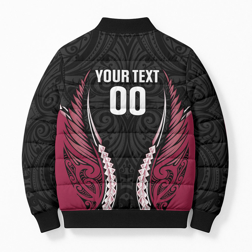 North Harbour 2026 Rugby Custom Bomber Puffer Jacket NZ Maori Silver Fern