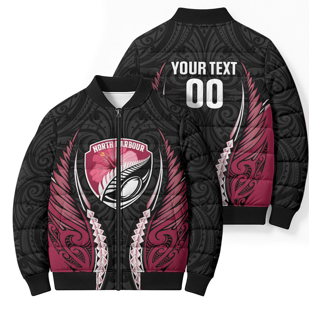North Harbour 2026 Rugby Custom Bomber Puffer Jacket NZ Maori Silver Fern