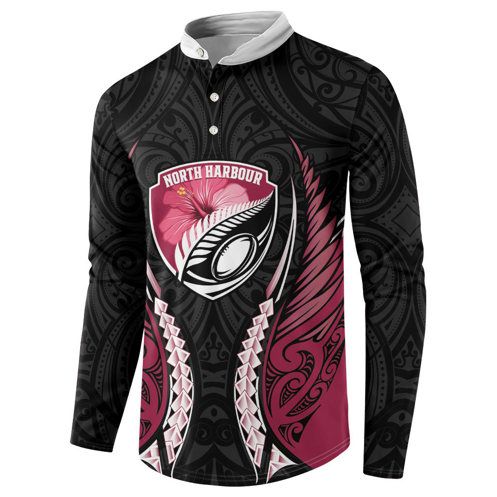 North Harbour 2026 Rugby Custom Button Sweatshirt NZ Maori Silver Fern