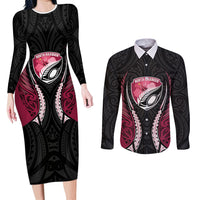 North Harbour 2026 Rugby Custom Couples Matching Long Sleeve Bodycon Dress and Long Sleeve Button Shirt NZ Maori Silver Fern
