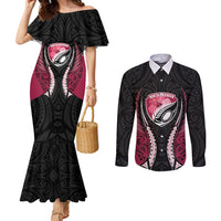 North Harbour 2026 Rugby Custom Couples Matching Mermaid Dress and Long Sleeve Button Shirt NZ Maori Silver Fern