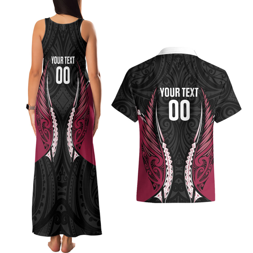 North Harbour 2026 Rugby Custom Couples Matching Tank Maxi Dress and Hawaiian Shirt NZ Maori Silver Fern