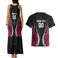 North Harbour 2026 Rugby Custom Couples Matching Tank Maxi Dress and Hawaiian Shirt NZ Maori Silver Fern