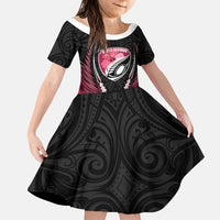 North Harbour 2026 Rugby Custom Family Matching Off The Shoulder Long Sleeve Dress and Hawaiian Shirt NZ Maori Silver Fern
