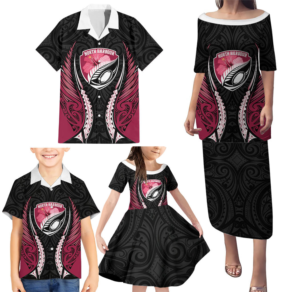 North Harbour 2026 Rugby Custom Family Matching Puletasi and Hawaiian Shirt NZ Maori Silver Fern
