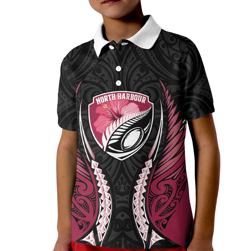 North Harbour 2026 Rugby Custom Kid Polo Shirt NZ Maori Silver Fern
