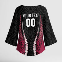North Harbour 2026 Rugby Custom Kimono Sleeve Blouse NZ Maori Silver Fern