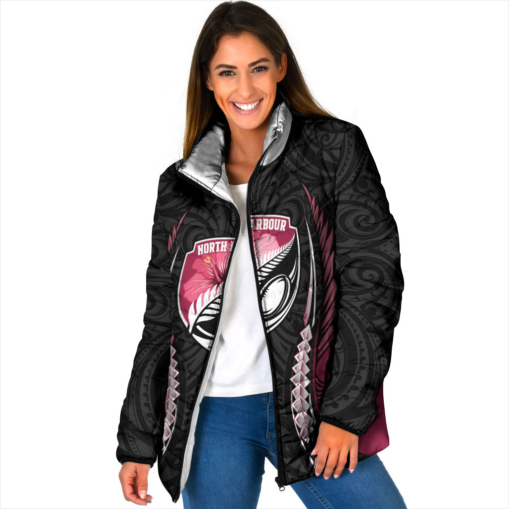 North Harbour 2026 Rugby Custom Padded Jacket NZ Maori Silver Fern