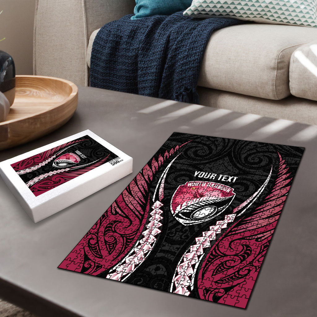 North Harbour 2026 Rugby Custom Puzzle NZ Maori Silver Fern