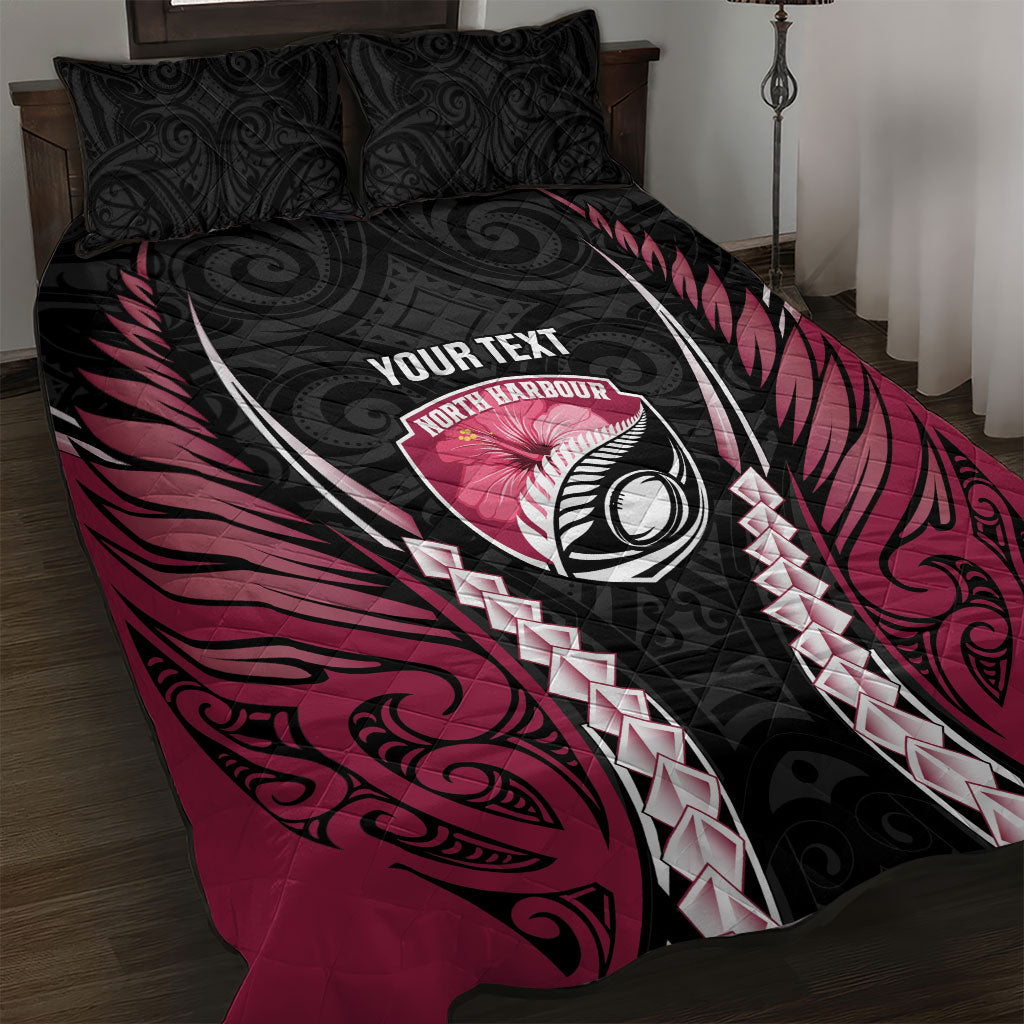 North Harbour 2026 Rugby Custom Quilt Bed Set NZ Maori Silver Fern