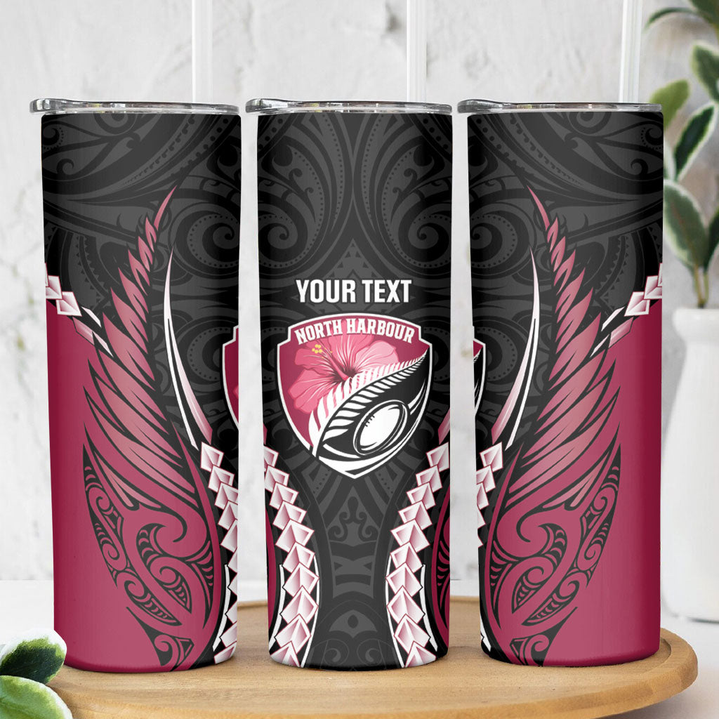 North Harbour 2026 Rugby Custom Skinny Tumbler NZ Maori Silver Fern