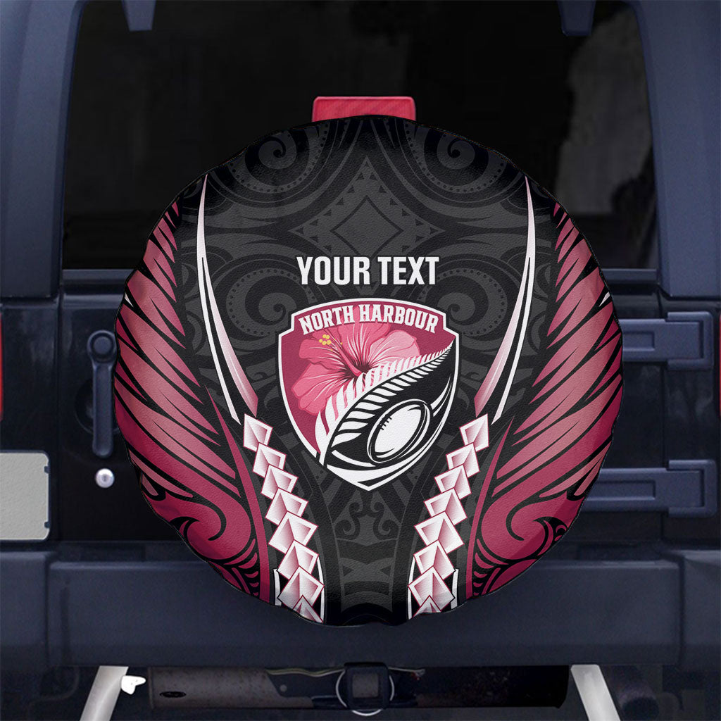 North Harbour 2026 Rugby Custom Spare Tire Cover NZ Maori Silver Fern LT14 No hole Maroon - Polynesian Pride