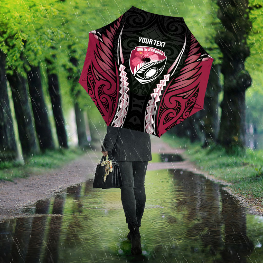 North Harbour 2026 Rugby Custom Umbrella NZ Maori Silver Fern