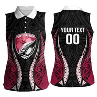 North Harbour 2026 Rugby Custom Women Sleeveless Polo Shirt NZ Maori Silver Fern