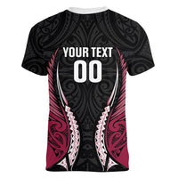 North Harbour 2026 Rugby Custom Women V-Neck T-Shirt NZ Maori Silver Fern