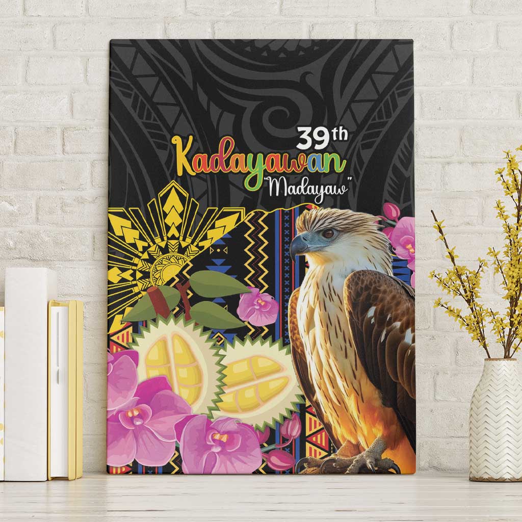 Kadayawan Philippines Canvas Wall Art Filipino Eagle Happy 39th Anniversary LT14 Without Frame Black - Polynesian Pride