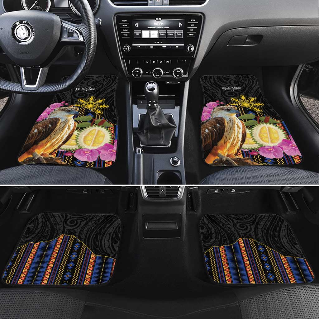 Kadayawan Philippines Car Mats Filipino Eagle Happy 39th Anniversary LT14 Set 4pcs Black - Polynesian Pride