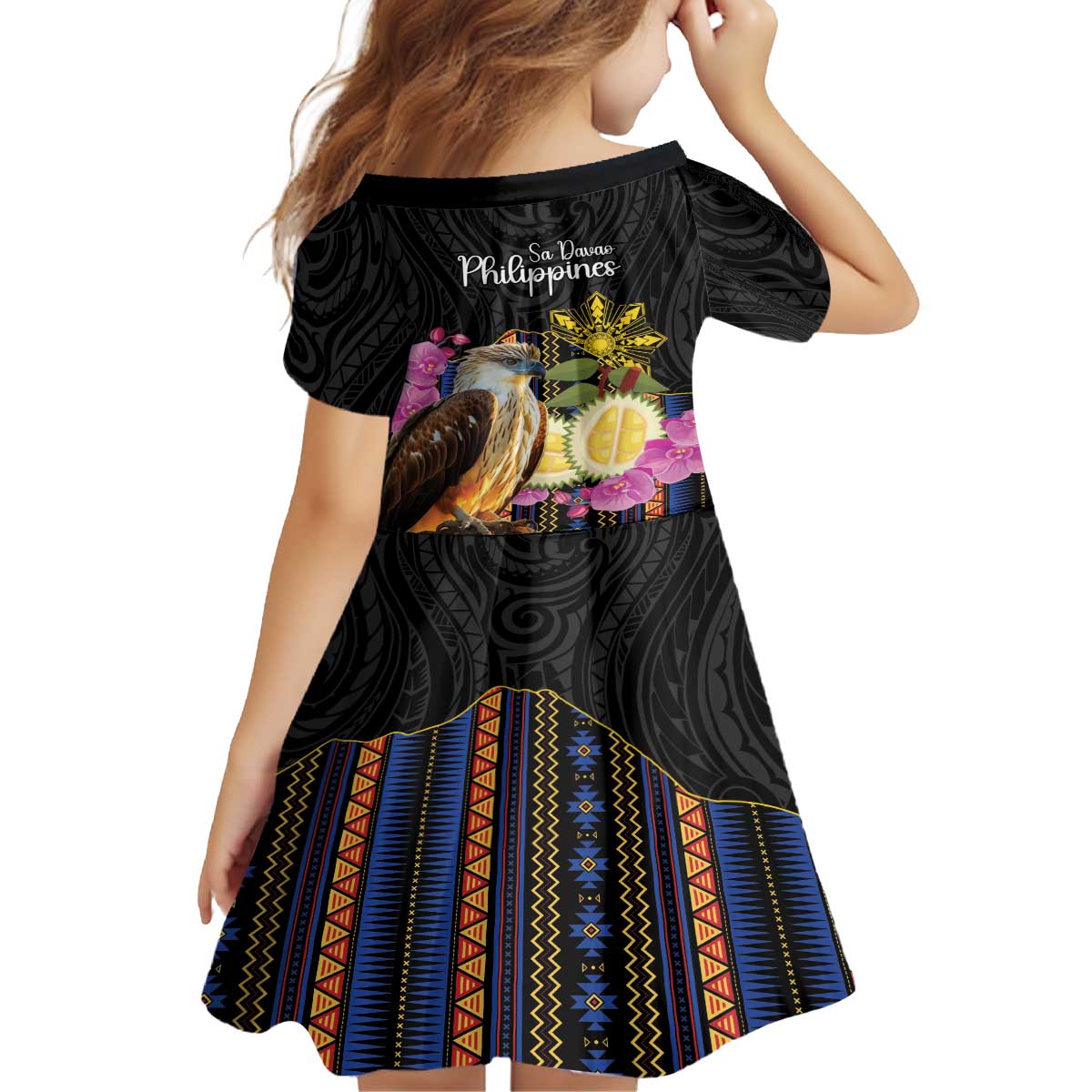 Kadayawan Philippines Family Matching Off The Shoulder Long Sleeve Dress and Hawaiian Shirt Filipino Eagle Happy 39th Anniversary LT14 - Polynesian Pride
