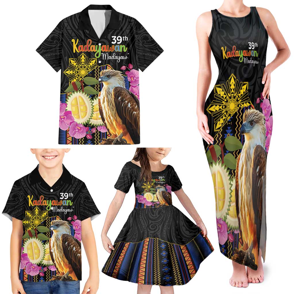 Kadayawan Philippines Family Matching Tank Maxi Dress and Hawaiian Shirt Filipino Eagle Happy 39th Anniversary LT14 - Polynesian Pride