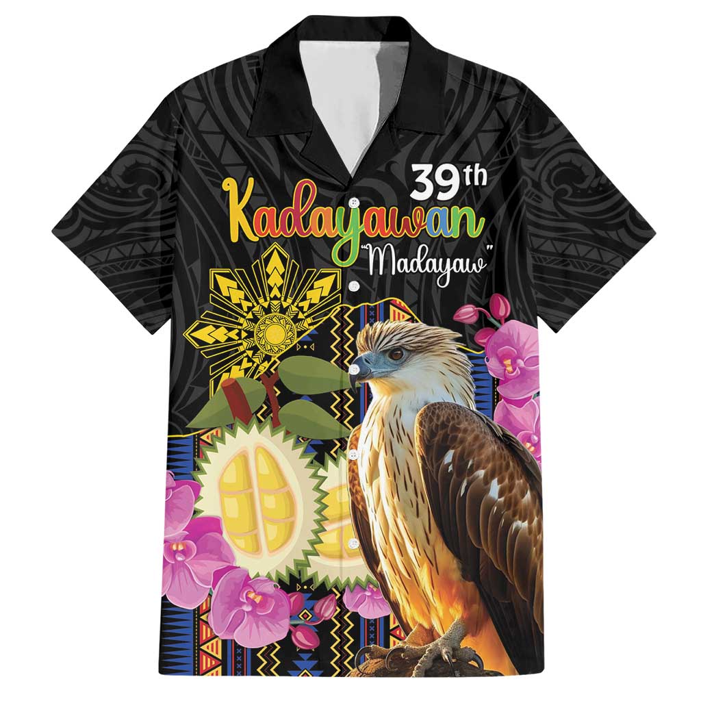 Kadayawan Philippines Hawaiian Shirt Filipino Eagle Happy 39th Anniversary LT14 Black - Polynesian Pride