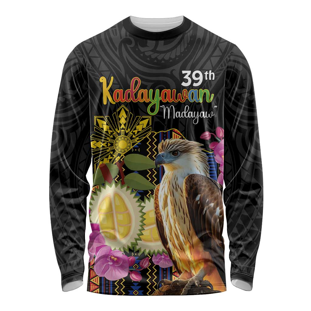 Kadayawan Philippines Long Sleeve Shirt Filipino Eagle Happy 39th Anniversary LT14 Unisex Black - Polynesian Pride