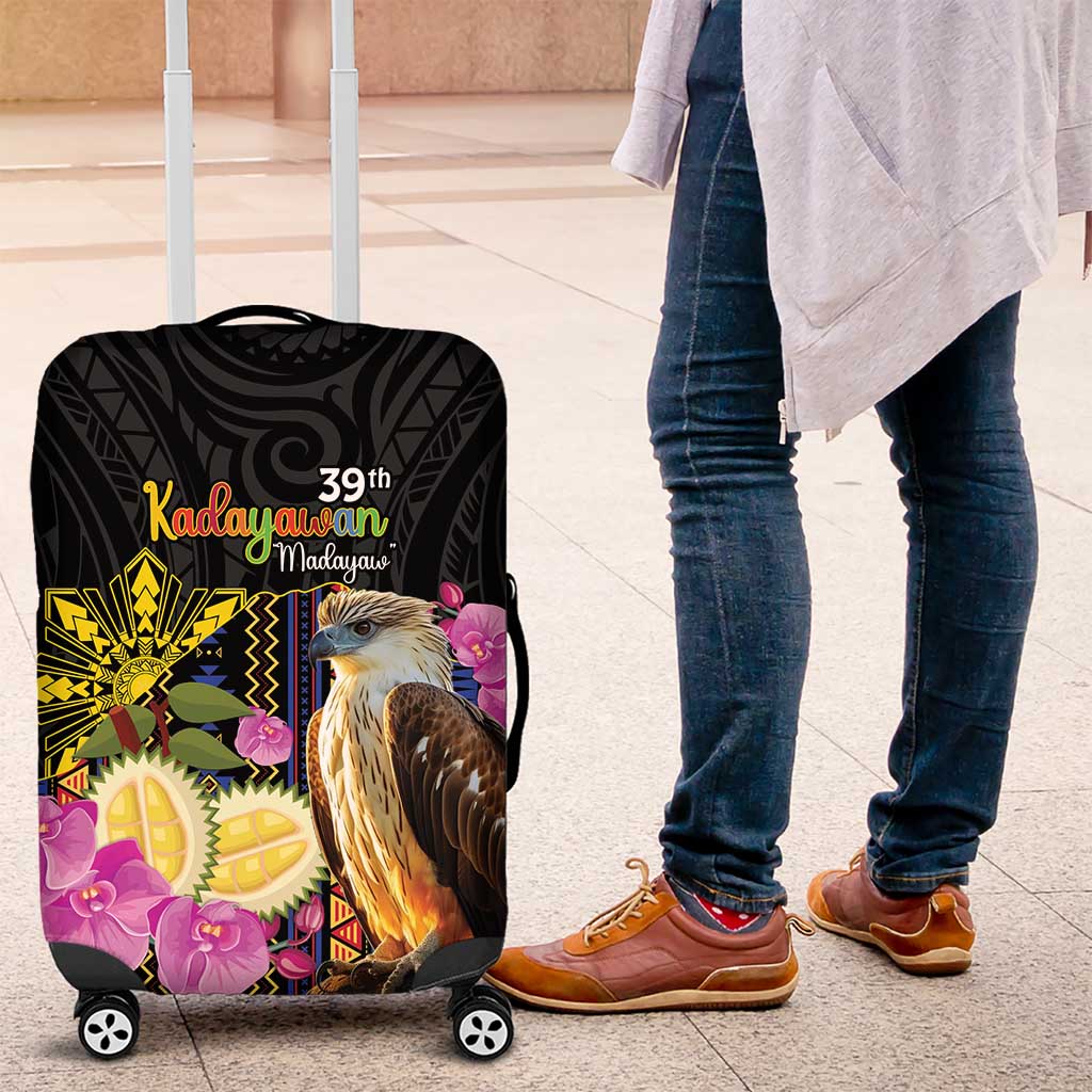 Kadayawan Philippines Luggage Cover Filipino Eagle Happy 39th Anniversary LT14 Black - Polynesian Pride