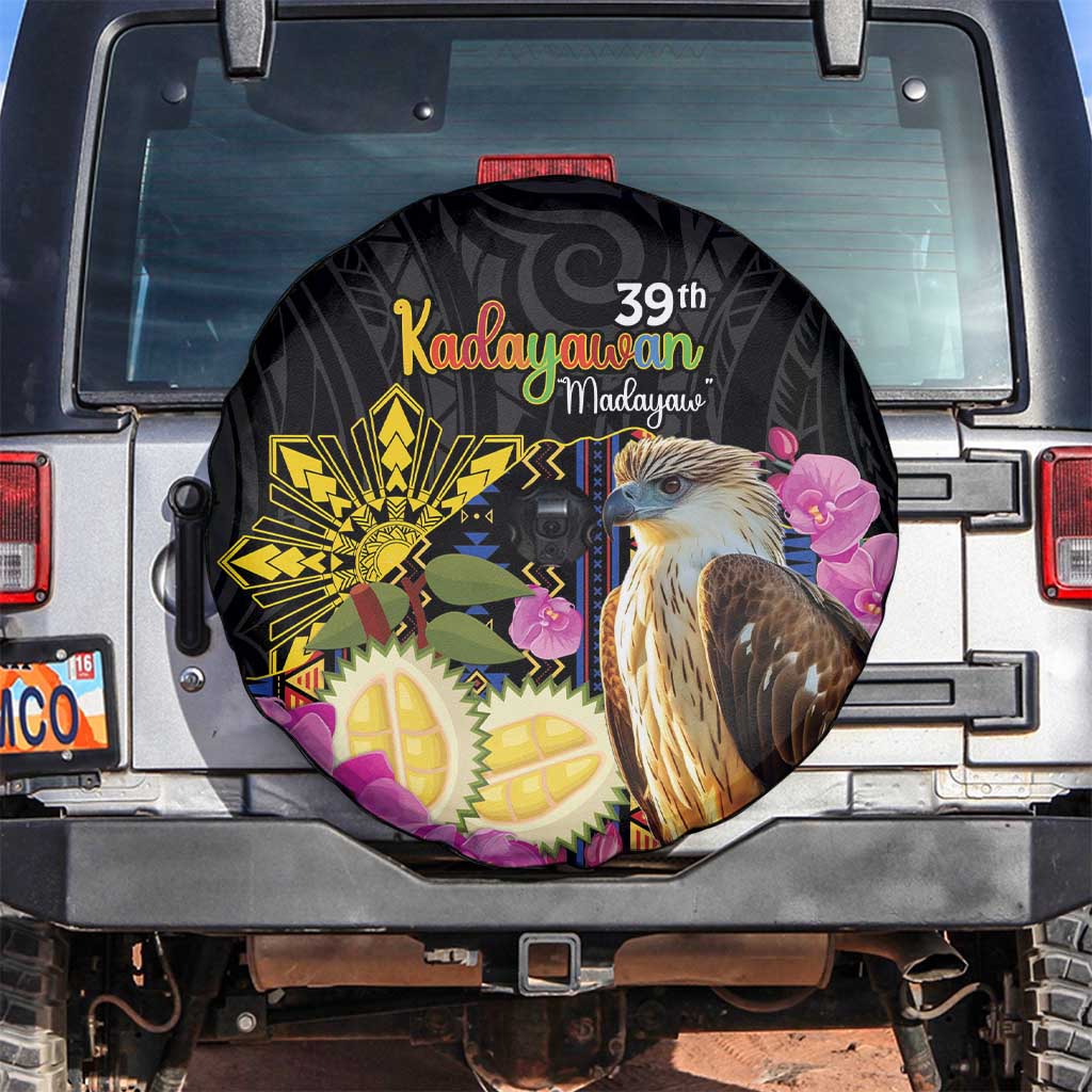Kadayawan Philippines Spare Tire Cover Filipino Eagle Happy 39th Anniversary LT14 Black - Polynesian Pride