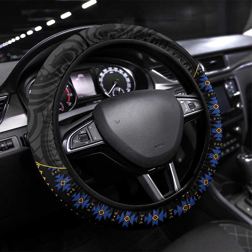 Kadayawan Philippines Steering Wheel Cover Filipino Eagle Happy 39th Anniversary LT14 Universal Fit Black - Polynesian Pride