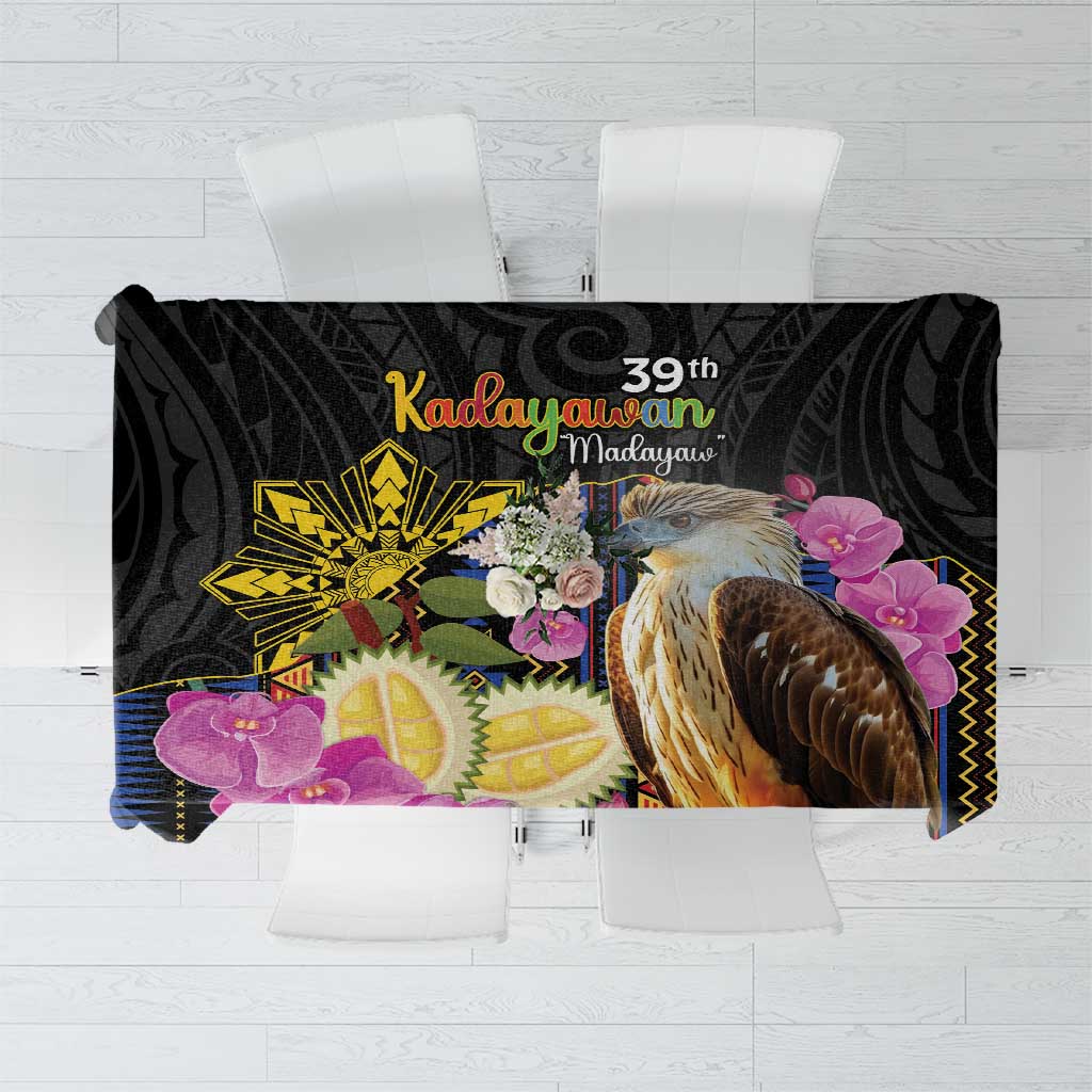 Kadayawan Philippines Tablecloth Filipino Eagle Happy 39th Anniversary LT14 Black - Polynesian Pride