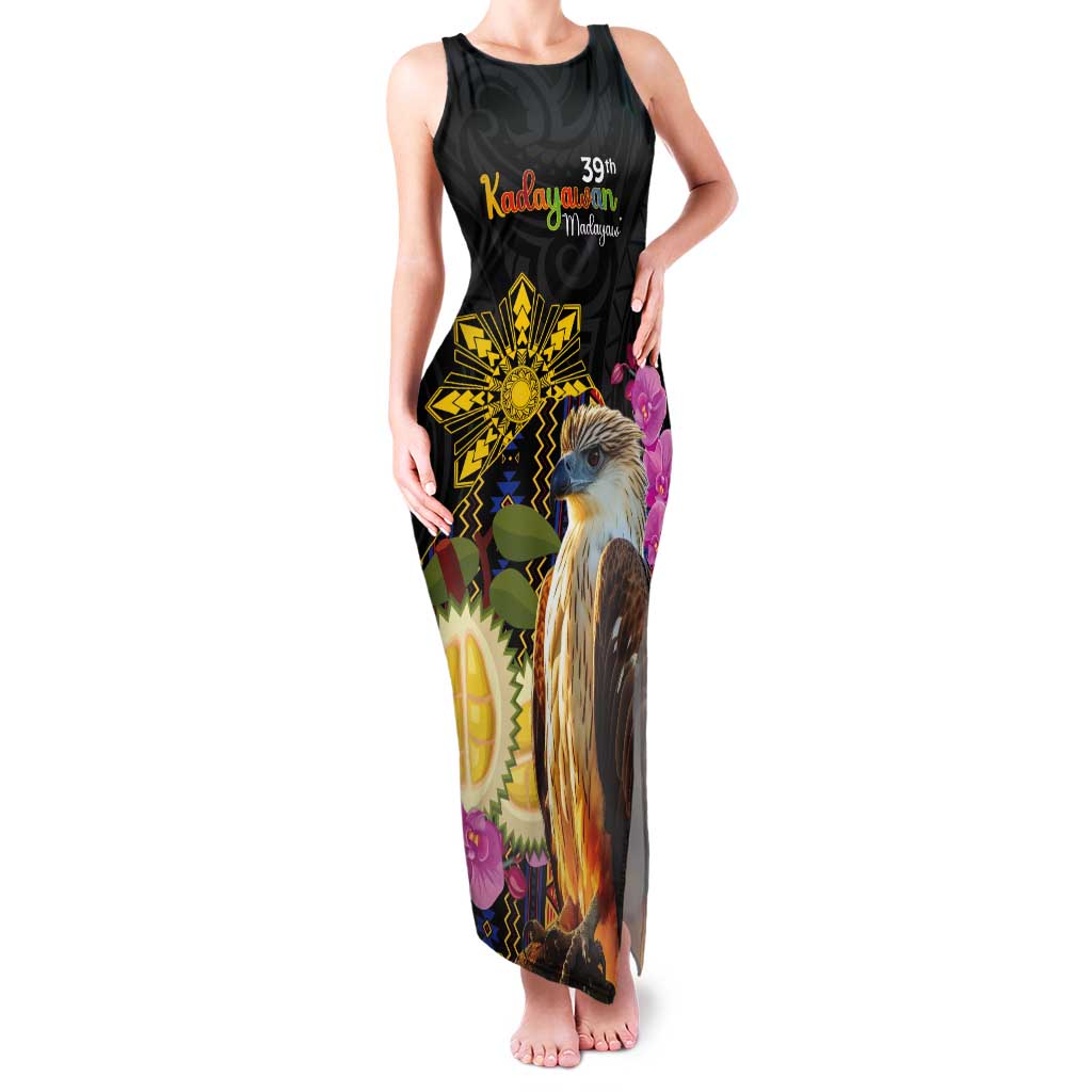 Kadayawan Philippines Tank Maxi Dress Filipino Eagle Happy 39th Anniversary LT14 Women Black - Polynesian Pride