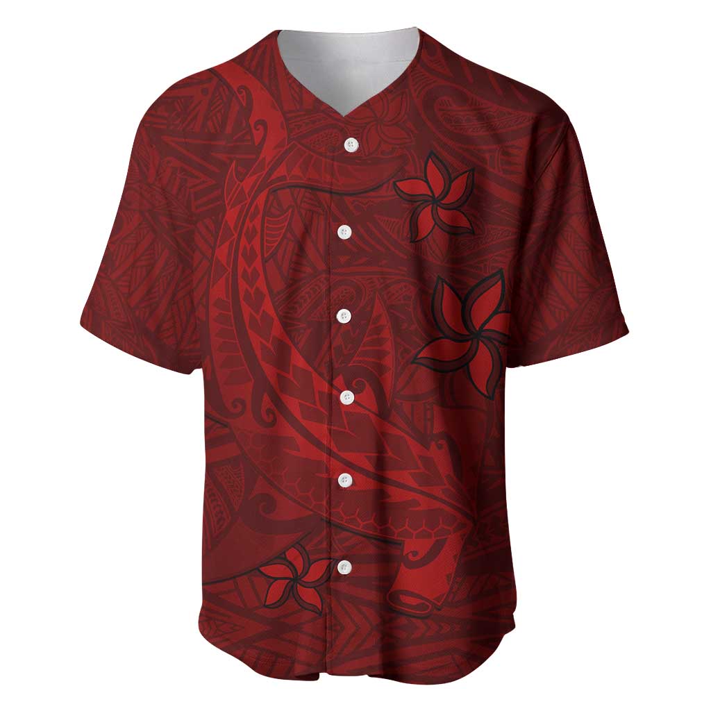 Oxblood Polynesia Baseball Jersey Hawaiian Tribal Hammerhead Shark Tattoo LT14 Oxblood - Polynesian Pride
