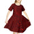 Oxblood Polynesia Kid Short Sleeve Dress Hawaiian Tribal Hammerhead Shark Tattoo