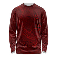 Oxblood Polynesia Long Sleeve Shirt Hawaiian Tribal Hammerhead Shark Tattoo LT14 Unisex Oxblood - Polynesian Pride
