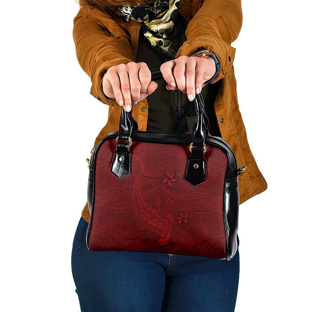 Oxblood Polynesia Shoulder Handbag Hawaiian Tribal Hammerhead Shark Tattoo LT14 One Size Oxblood - Polynesian Pride